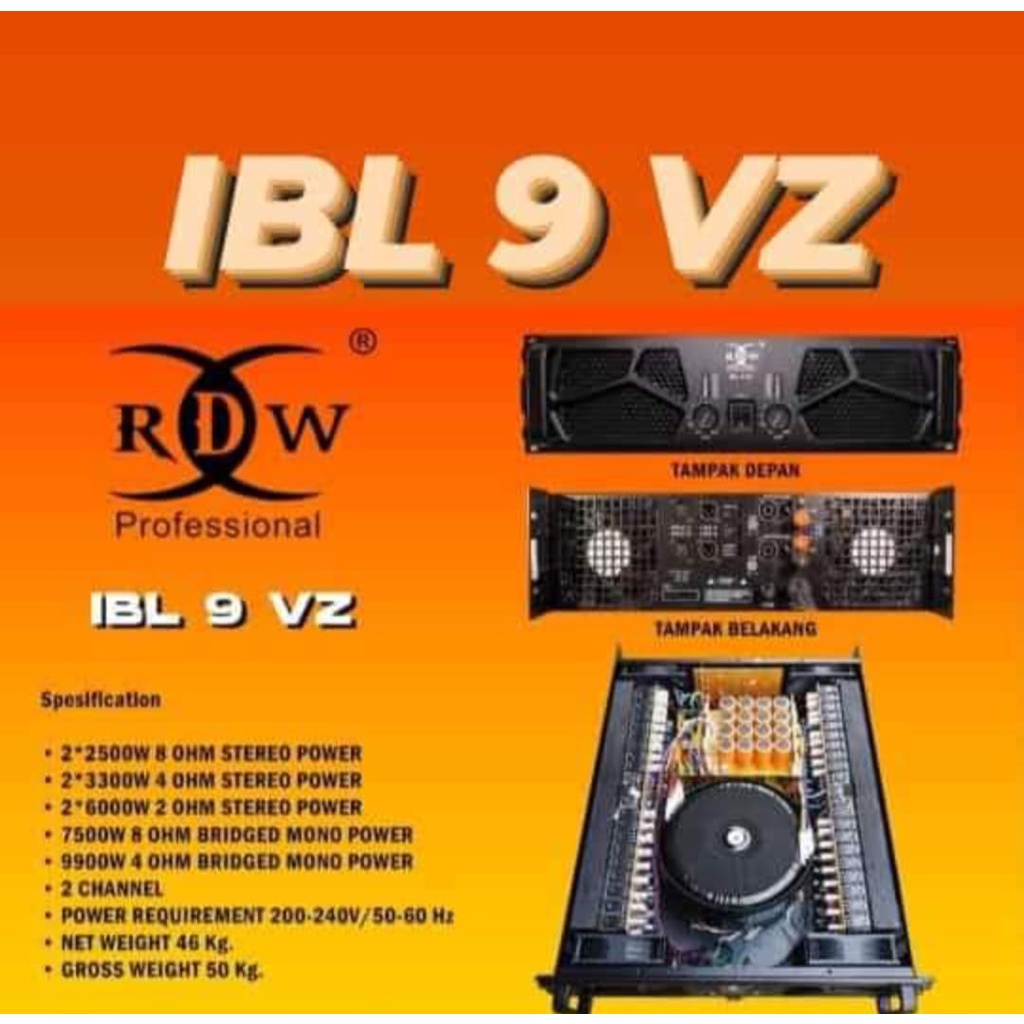 POWER AMPLIFIER RDW IBL9VZ CLASS GB TERBARU 2 CHANNEL