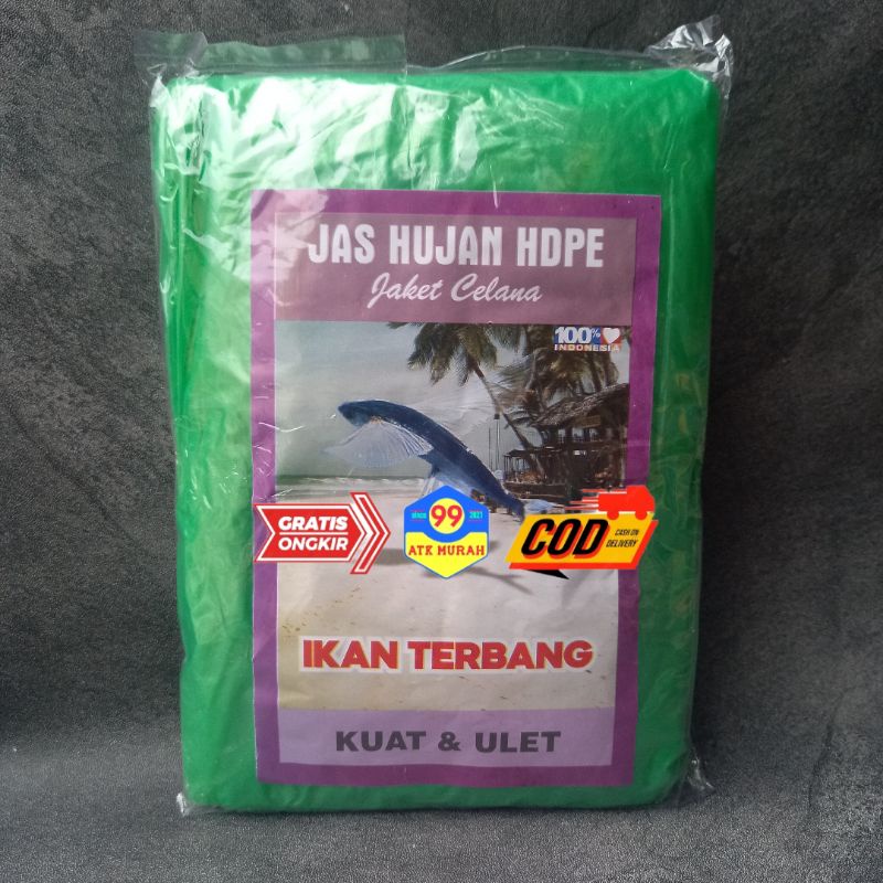 IKAN TERBANG Setelan BAJU CELANA isi 12- Mantel Plastik/Jas Hujan Plastik/Jas Hujan Murah