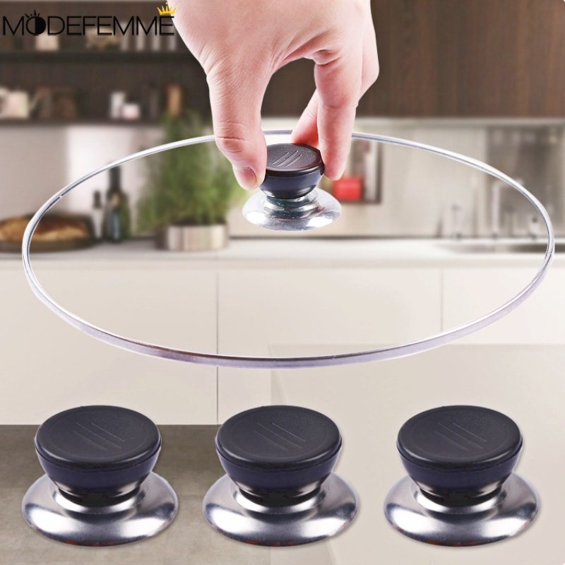 Gesper Ketat Tutup Panci Gagang Stainless Steel Tutup Panci Pegangan Tangan Anti Panas Ketel Cover Knobs Handle Kitchenware Aksesoris Pengganti