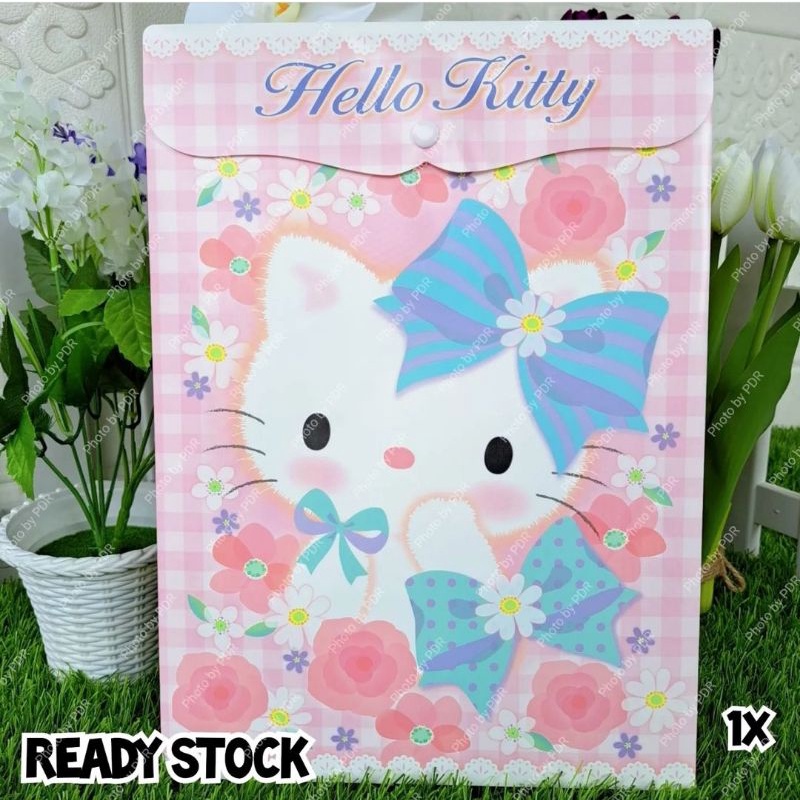 

A4 Map Tempat Dokumen / Document Bag / File Folder With Button Kancing Sanrio Karakter Hello Kitty