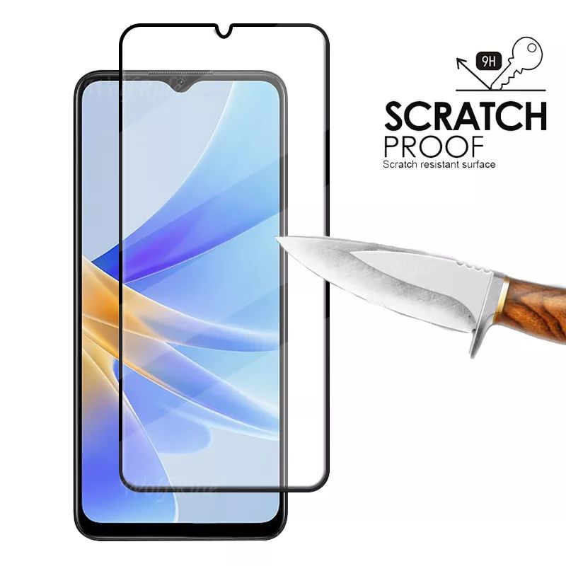 TEMPERED GLASS FULL COVER 9H OPPO A17 / A17K SCREEN PROTECTOR ANTI GORES KACA FILM FRAME