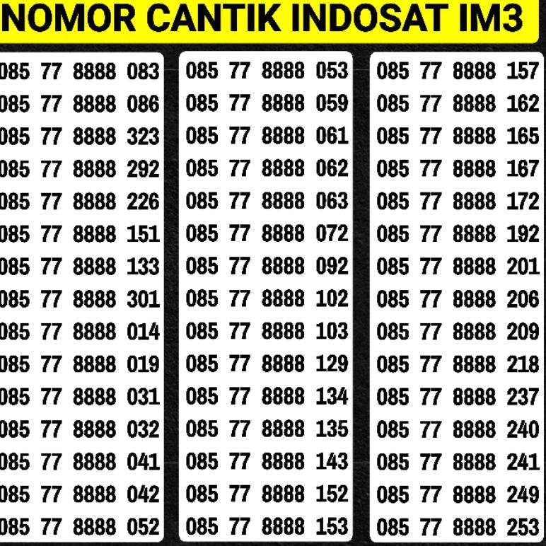 ㄿ Nomor Cantik Indosat im3 Mentari Kwarted 7777 66 Rapi 4G TREND TERKINI 919 ゅ