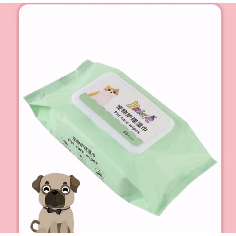 Tisu basah kucing anjing pet wipes 80s tisu basah telinga mata