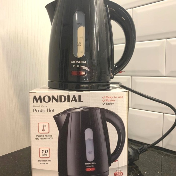 TEKO LISTRIK OTOMATIS CORDLESS MONDIAL PRACTIC HOT 1L. ELECTRIC KETTLE