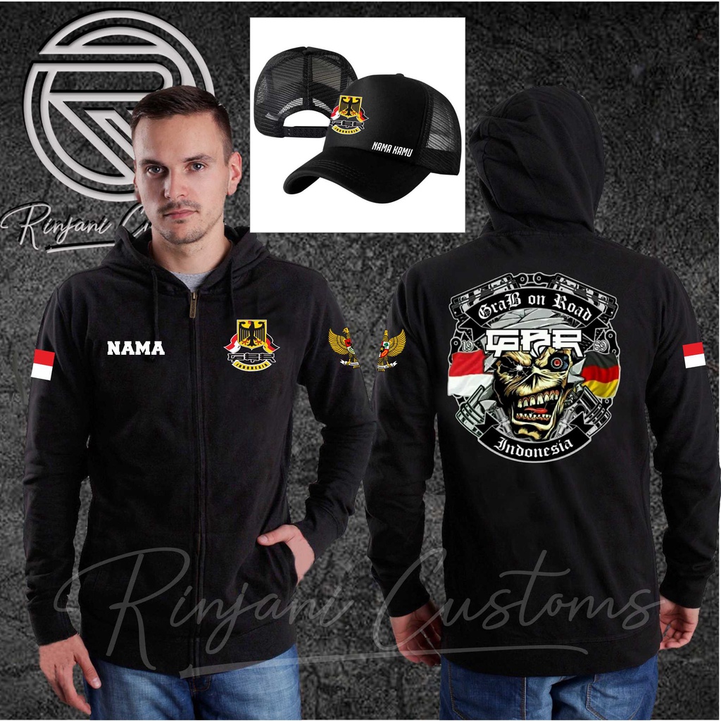 JAKET GBR INDONESIA.JAKET GRAB ON ROAD.BISA TAMBAH NAMA