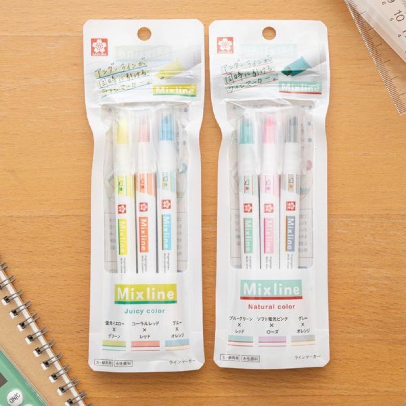 

Sakura Mixline Highlighter Underliner Double Sided Natural Juicy Colors Penanda Warna Fine Marker