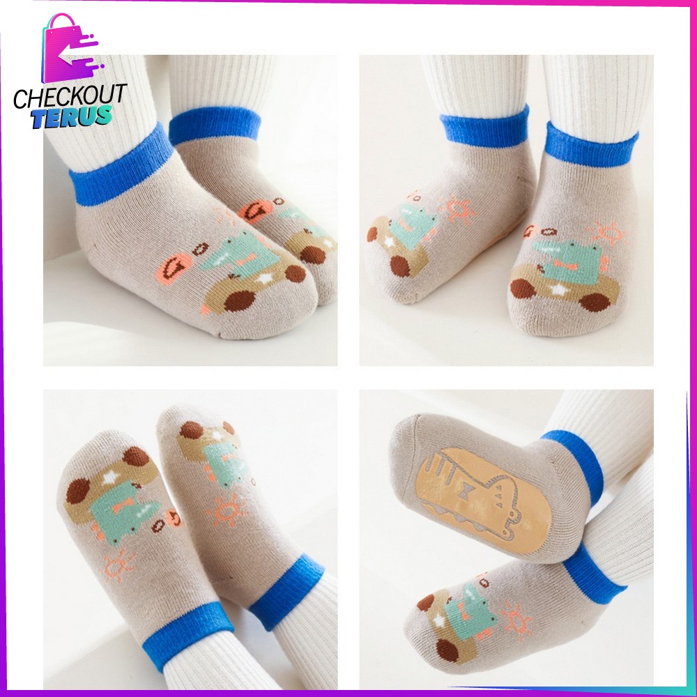 CT P543 Kaos Kaki Anak Bayi Antislip Unisex Model Animal Gambar Timbul Baby Socks Pendek Anak Laki Laki Perempuan Anti Licin