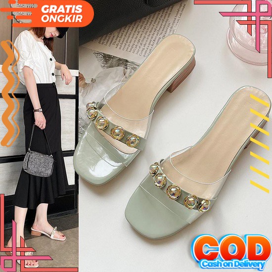 Sandal Wanita Hak 3Cm Uper Karet Import 2022 Sandal Wanita Heels Zara Heels Wanita High Heels Pesta 