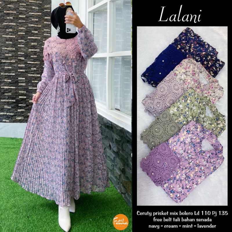 LALANI MAXY BY FATIHA / DRESS BAHAN CERUTY NYAMAN DIPAKAI MODEL KEKINIAN BAHAN BERKUALITAS