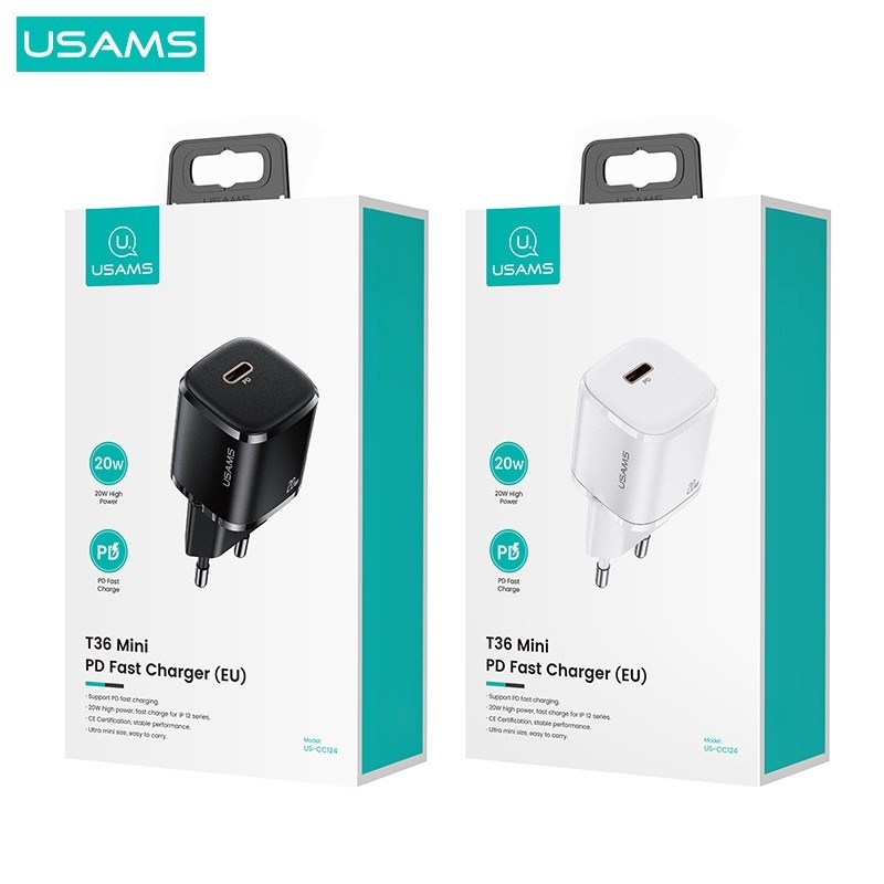 Adapter Charger Type C USAMS T36 Fast Charging 20W Kepala Adaptor