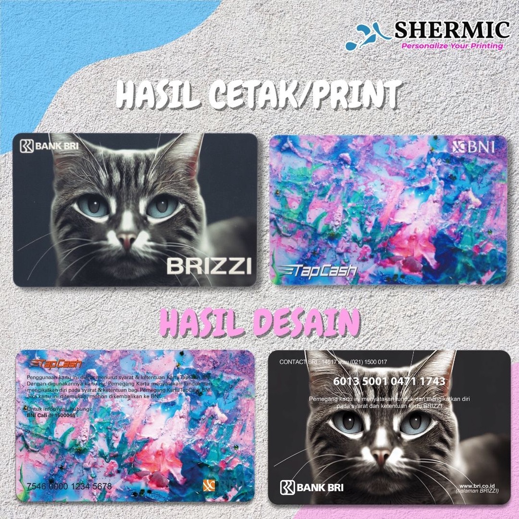 Cetak Custom Print UV BCA Flazz Gen 2 Mandiri Emoney Doff Matte