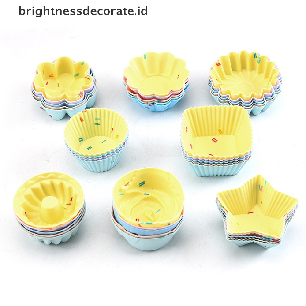 [Birth] 5pcs/set Cetakan Kue Silikon Muffin Cupcake Baking Mold DIY Cake Decorag Tool [ID]