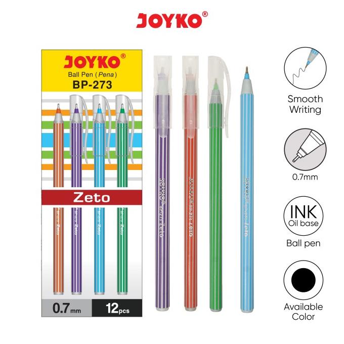 

Ball Pen Pulpen Pena Joyko BP-273 Zeto 0.7 mm 1 Box 12 Pcs BRG BARU