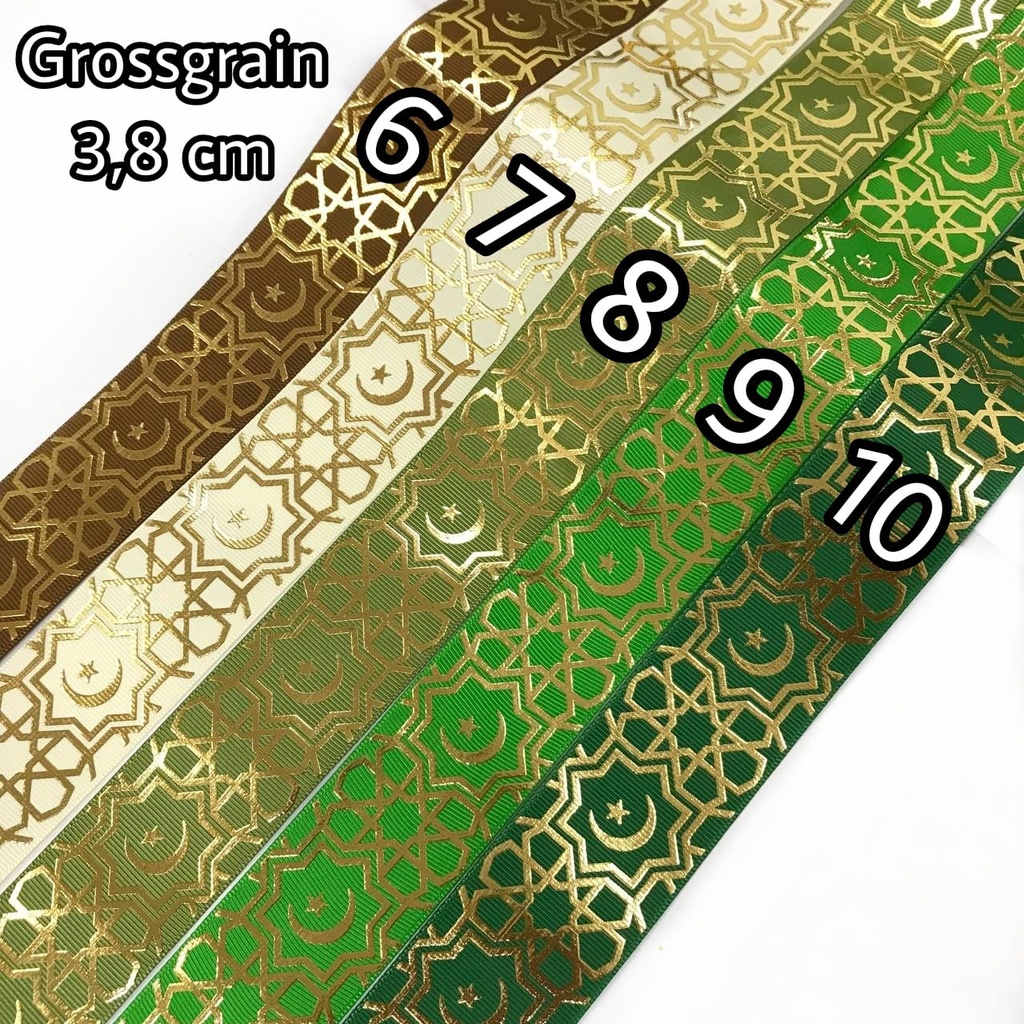 1 YARD - PITA IDUL FITRI SABLON EMAS TIMBUL PREMIUM | PITA GROSGRAIN DOUBLE SATIN LEBARAN