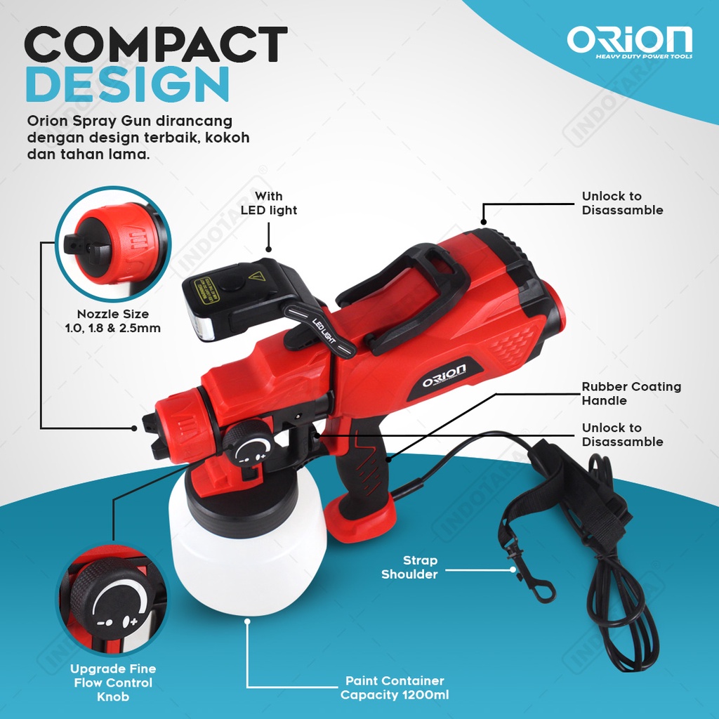 Alat Cat Semprot Spray Gun Dengan Lampu LED - Orion ESG-CX46-380