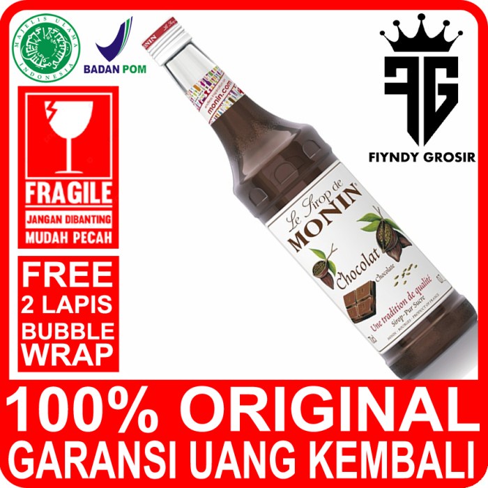 

CHOCOLATE SYRUP 700ML MERK MONIN / SIRUP / CAFE / MONIN / KEDAI / KOPI