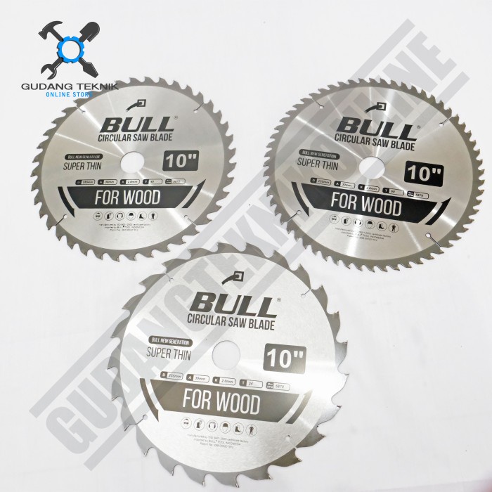 Mata Pisau Kayu Circular Saw BULL 10&quot; 24T 40T 60T / Circular Saw Blade Mata Gergaji Circle 10 Inch 24T 40T 60T BULL