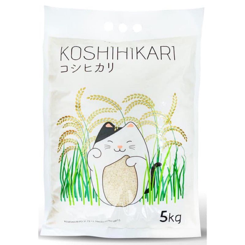 koshihikari beras jepang 5 kg-beras pulen-japonica rice- koshihikari nasi hokben- nasi