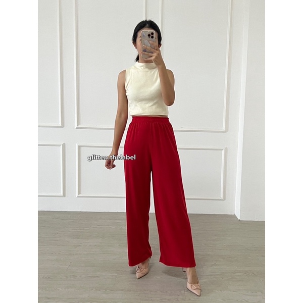 Celana Kulot Rib Knit Panjang / Knit Cullote/ Celana Kulot / Knit Pants