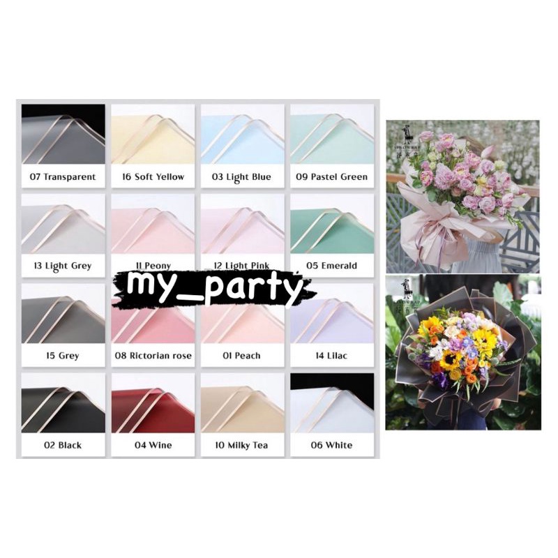 

Gold list flower wrapping paper waterproof Korean wrapping kertas buket