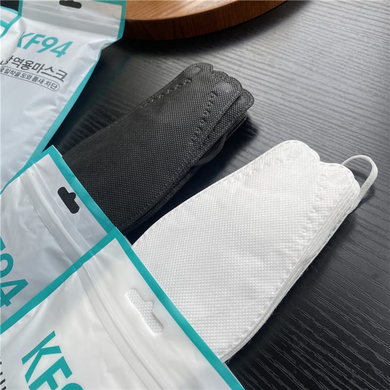 HWLB MASKER KOREA KF94 4PLY PUTIH HITAM EKONOMIS | isi 10pcs