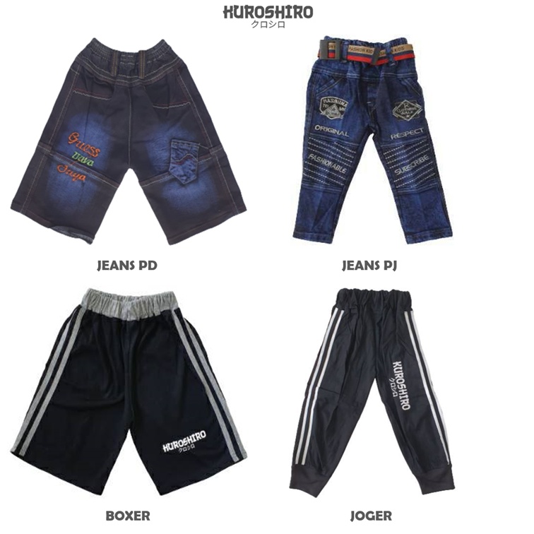 KUROSHIRO - Celana Anak Laki Laki 1-9 Tahun Jeans Joger Boxer