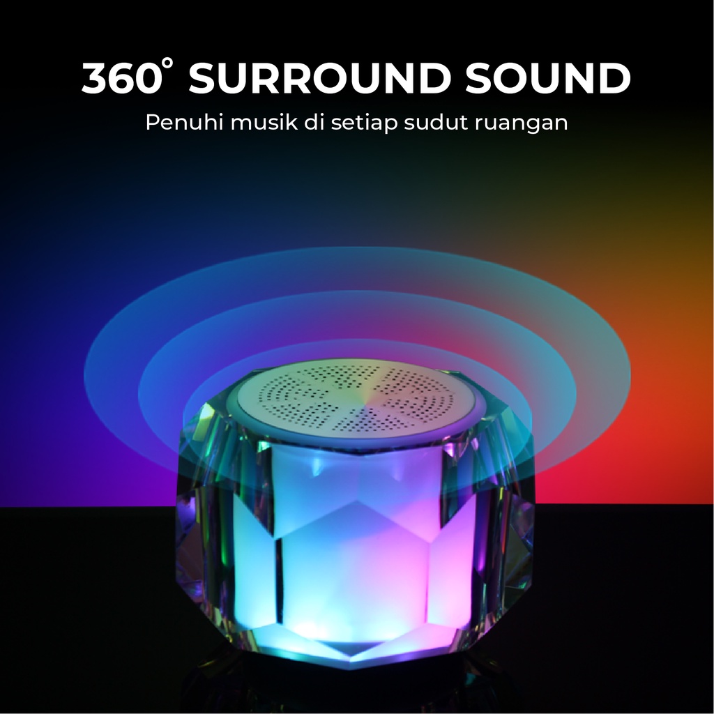 Jual KISONLI - Speaker Bluetooth Crystal LP-F1 Subwoofer 3W Super Bass  Battery 700 mAh With RGB Light | Shopee Indonesia