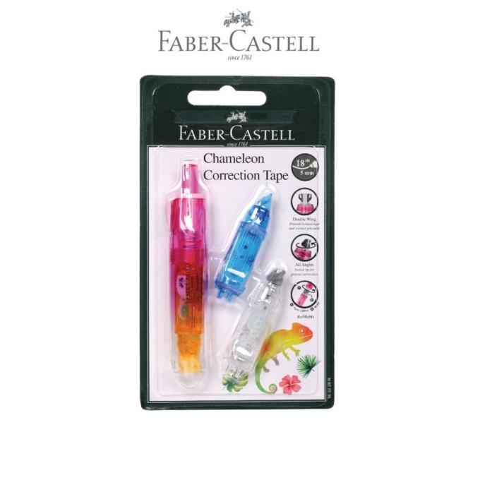 

Faber Castell Chameleon Correction Tape + 2 Refill Bar "PINK" /Tip-Ex HARGA DISKON