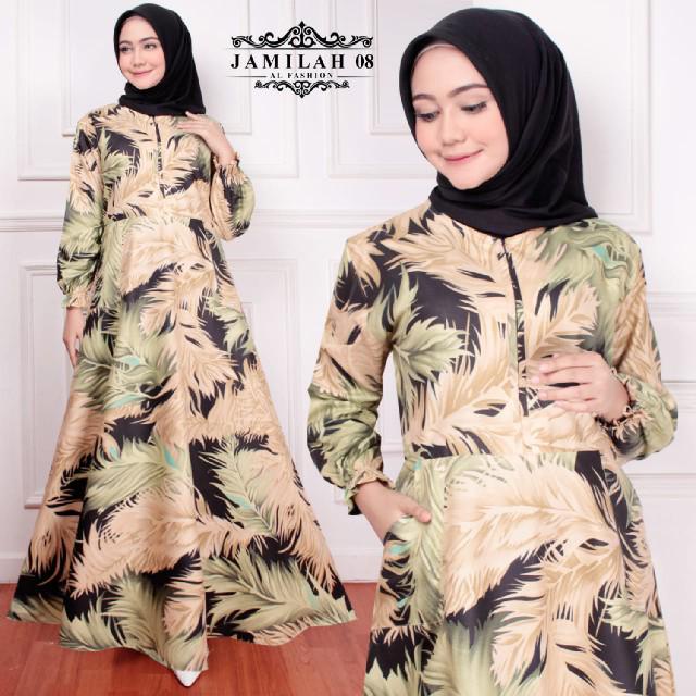 MJS 483 - Maxy Dress Motif Homey Dress Gamis Wanita Muslim Katun Apel