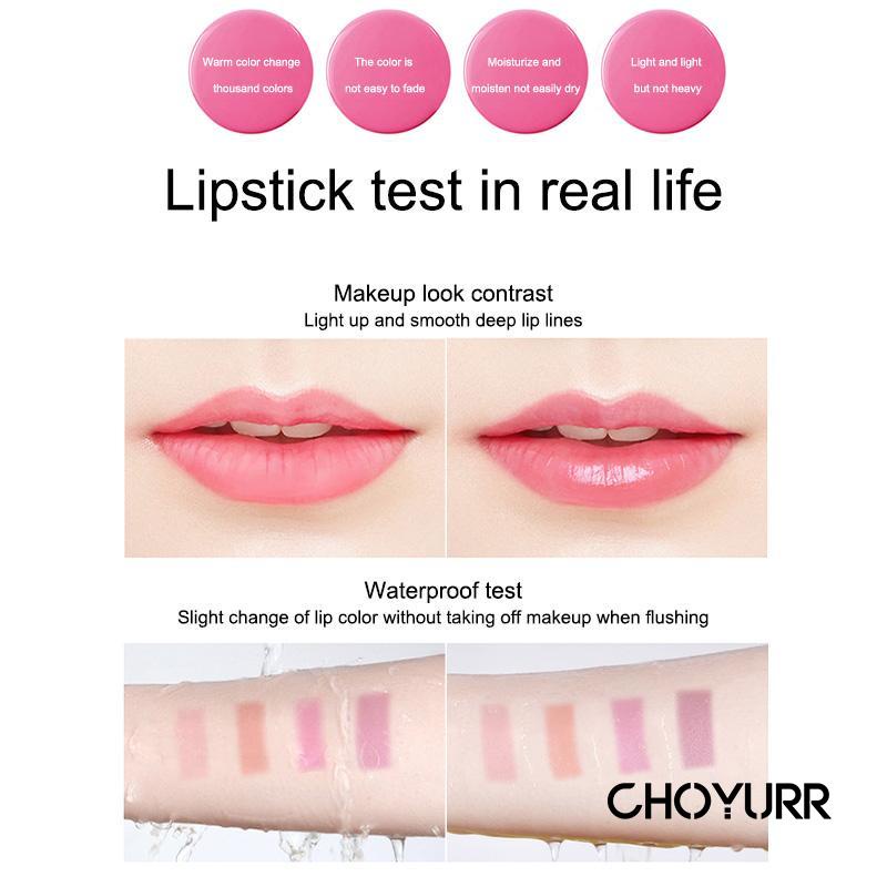 【COD】Lipstick Jelly Transparant Moisturizing Termurah Dan Terbaik Lip Gloss Lip Balm Crystal Bunga Perubahan Warna Lip Balm-CH