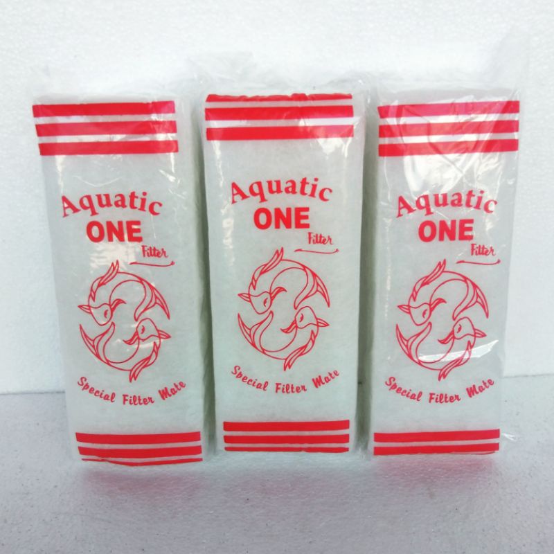 kapas media filter aquarium AQUATIC ONE TIGA LAPIS spon busa filter tebal akuarium ukuran 18 x 11 x 7 cm5