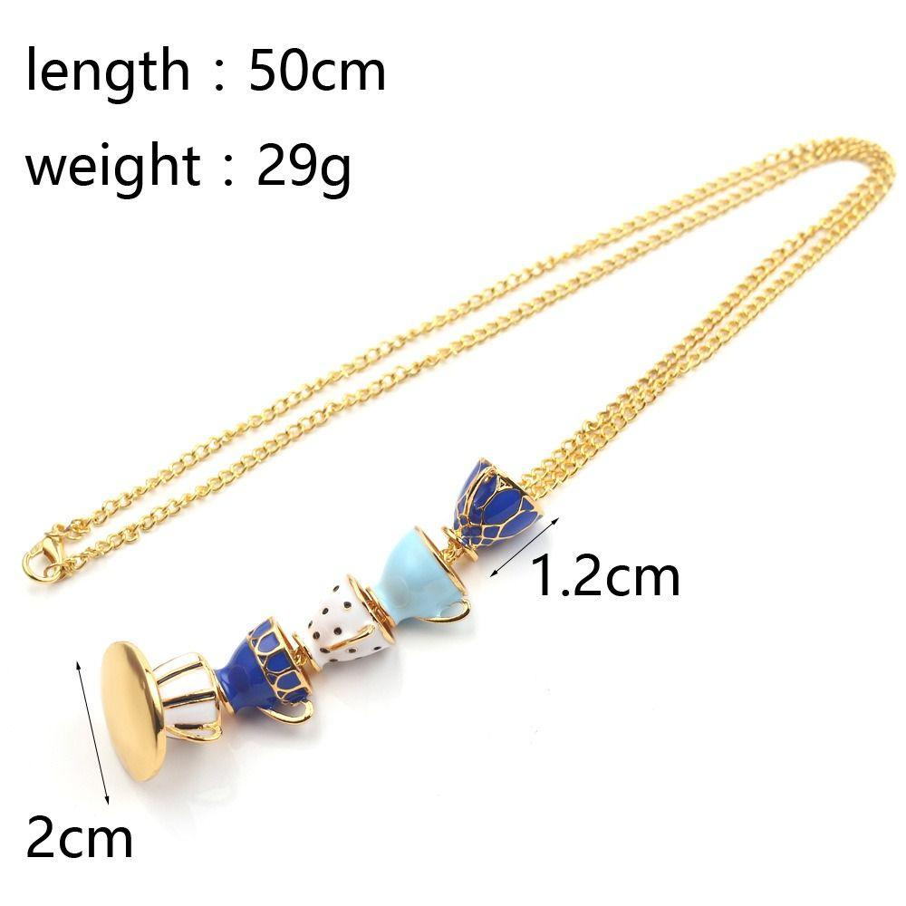 Mxbeauty Cangkir Teh Kalung Lucu Manis Teko Liontin Enamel Perhiasan Aksesoris Pakaian Cangkir Kopi Liontin Kalung Panjang