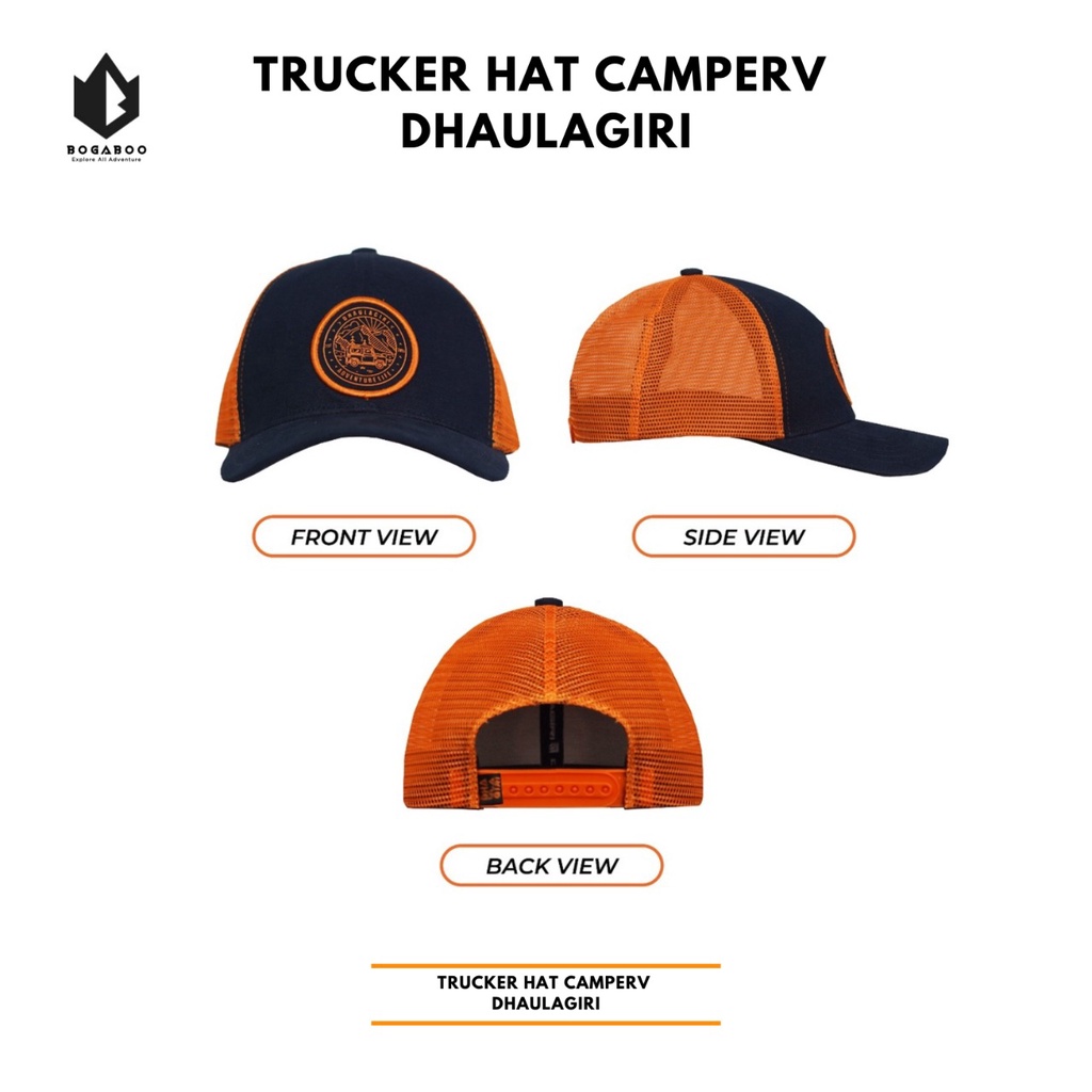 Topi Dhaulagiri - DHAULAGIRI TRUCKER HAT CAMPERV - Topi Baseball Trucker Pria - Topi Jaring Kombinasi - Topi Distro Outdoor