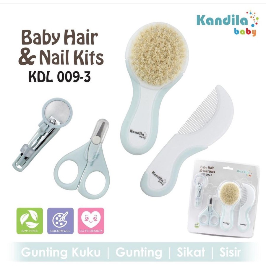 Kandila KDL009-3 Baby Hair &amp; Nail Kits - Gunting Kuku Dan Sisir Bayi / Kandila Baby Comb &amp; Brush Set Sisir Bayi Set KDL-009