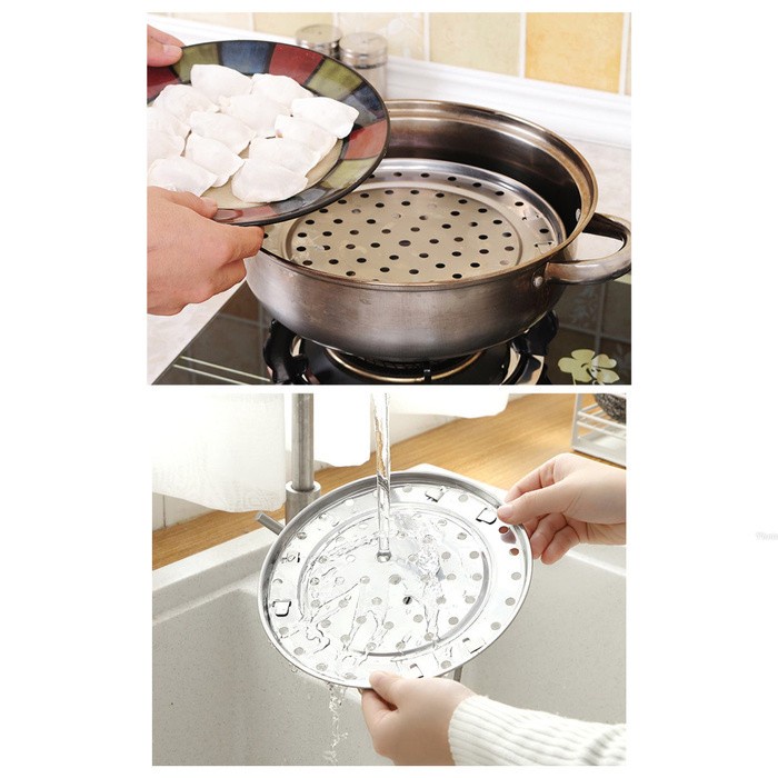 Tatakan Saringan Alas Steamer Kukus Kukusan Dandang Stainless Uk. 20cm 22cm 24cm 26cm 28cm 30cm