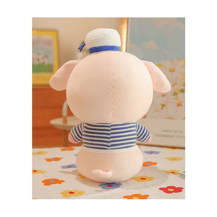 Boneka Piggy Kostum Captain Bahan Plush