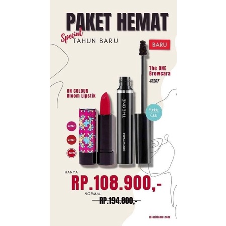 Paket hemat oriflem lipstik bloom dan browcara