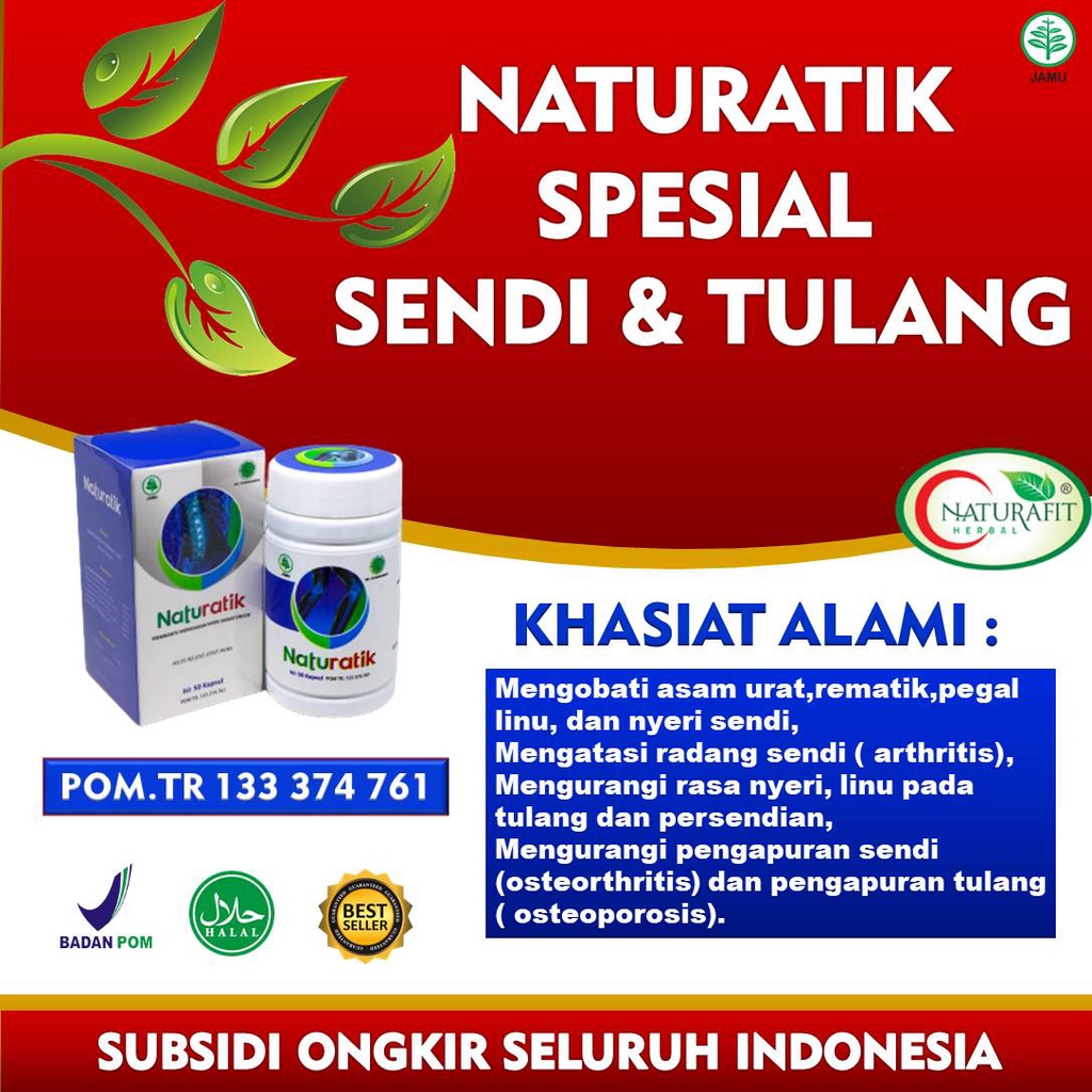 

Nyeri Pinggul- Nyeri Bokong- Nyeri Sendi- Osteoarthritis- Pengapuran Tulang Sendi- Asam Urat-Rematik Naturatik Original 100%