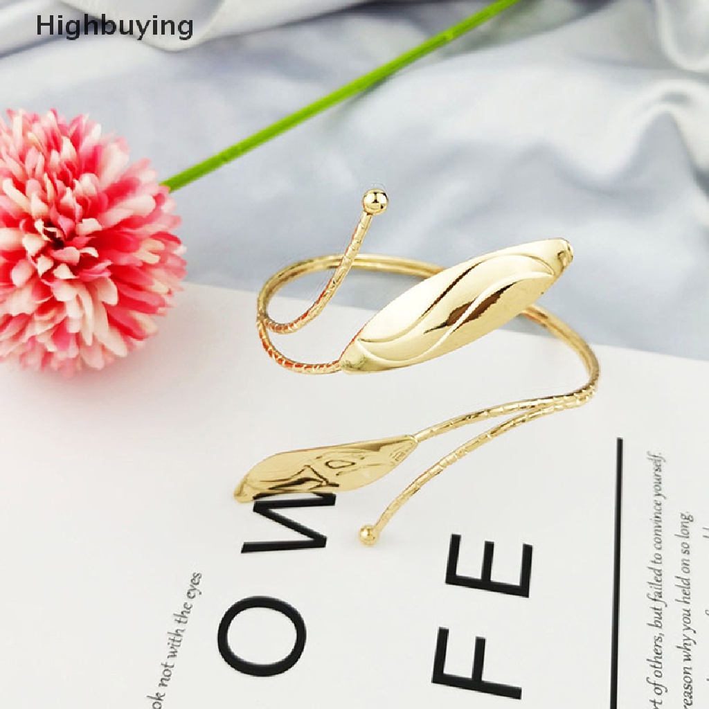 Hbid Bohemian Kupu-Kupu Daun Pesona Gelang Atas Lengan Rantai Logam Berongga Keluar Pola Geometris Retro Lengan Manset Bangle Tubuh Gelang Glory