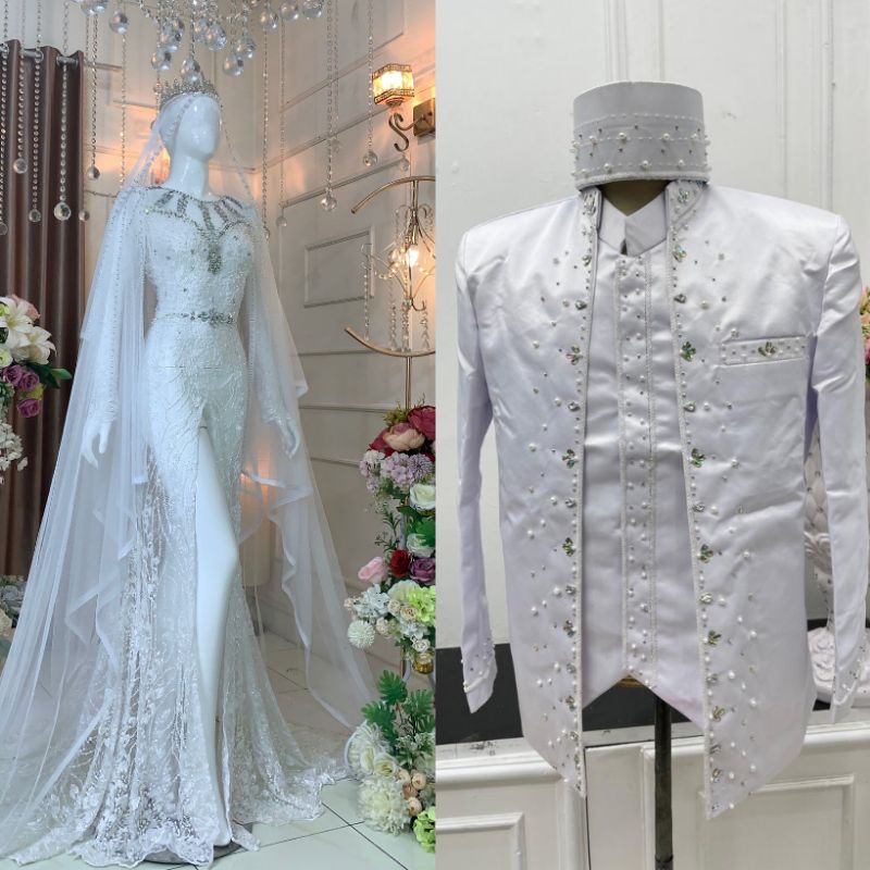 CAUPLE KEBAYA PENGANTIN MODERN PLUS JARIK SLEMMPANG/BAJU PERNIKAHAN/PAKAIN PESTA/KEBAYA STORE21