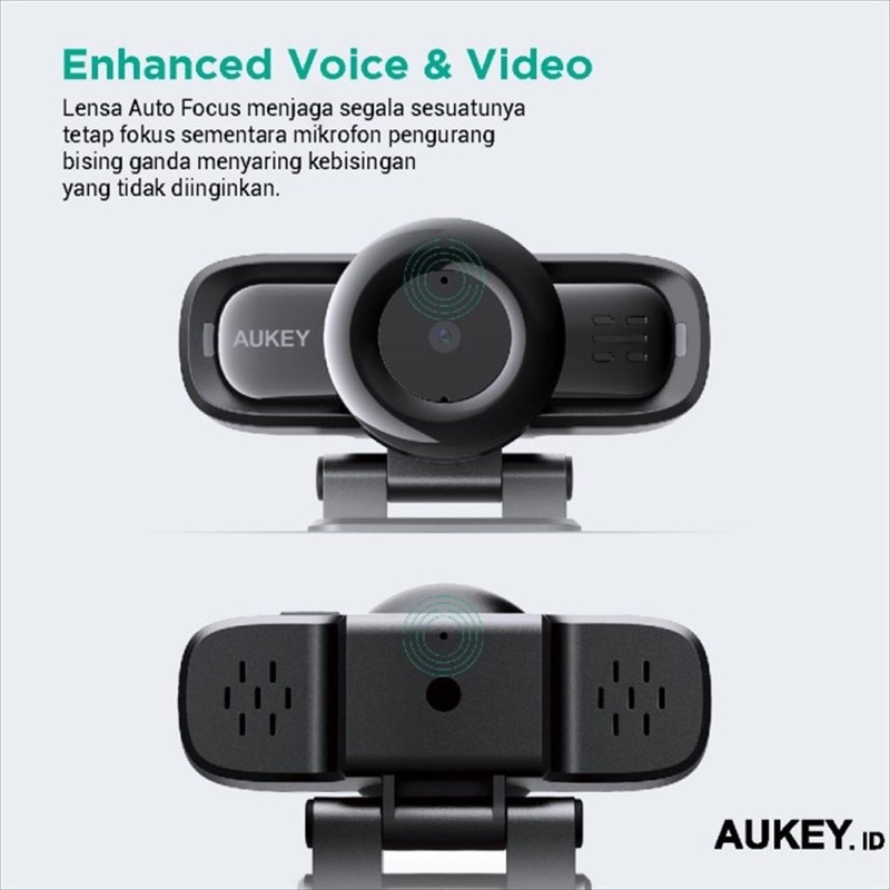 Aukey Webcam PC-LM3 1080p Hitam - Kamera Web Berkualitas Tinggi