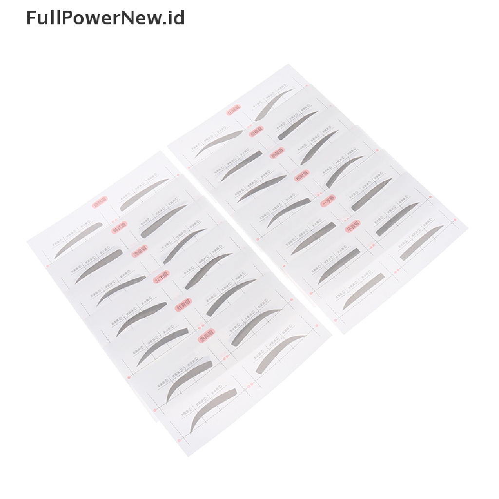 Power 24pasang Stiker Template Alis Adjustable Kartu Panduan Stensil Alat Makeup ID