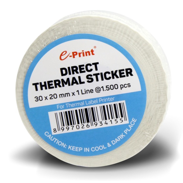 

e-print Direct Thermal Sticker 30x20mm 1 line 1500 pcs Core 1 inch