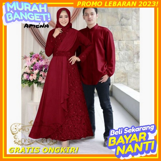 Baju Gamis Koko Muslim Sarimbit Couple Keluarga Orangtua Ibu Ayah Dan Anak Perempuan Laki Laki Nibra