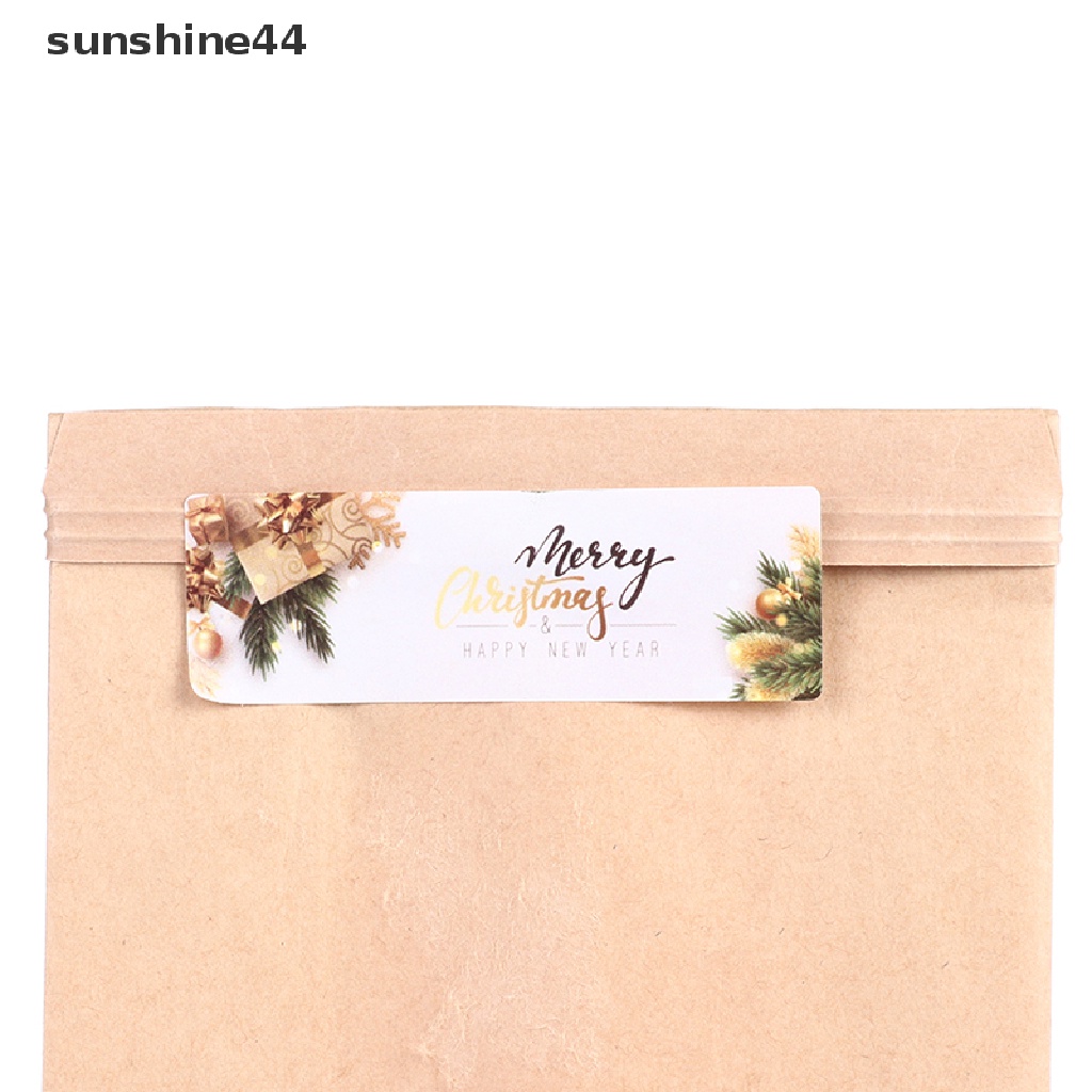 Sunshine 120Pcs/Roll 2.5x7.5cm Merry Christmas Stiker Hadiah Liburan Label Decals.