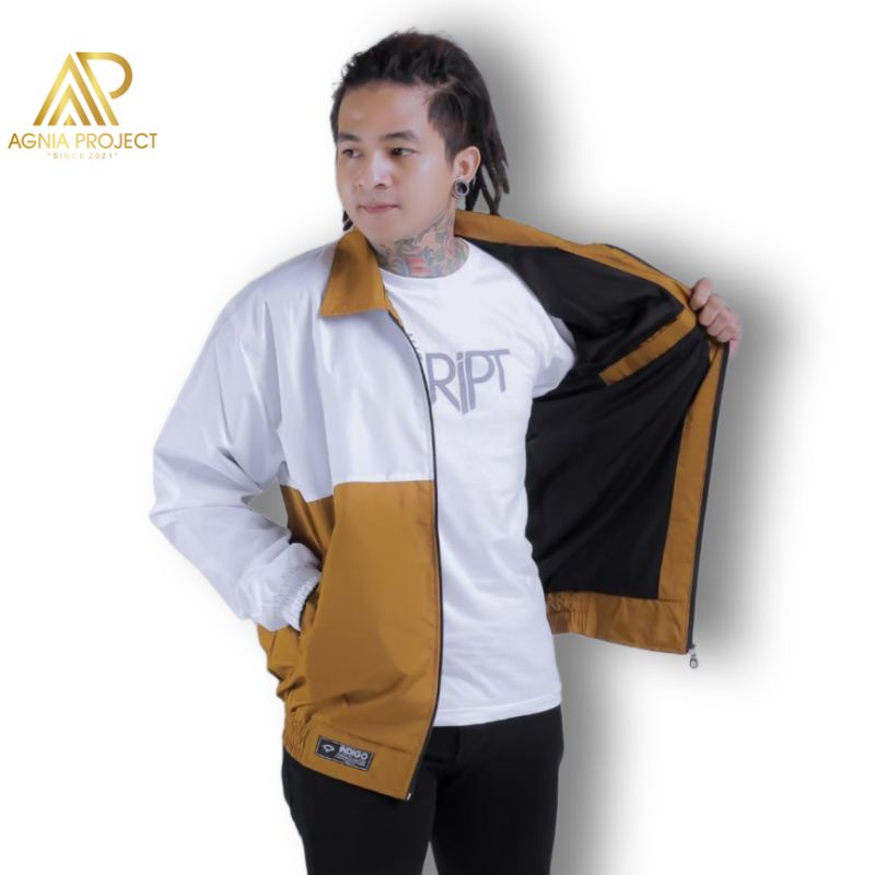 Indigo Track Suit Jacket Chaqueta Tobacco White Logo Full Bordir