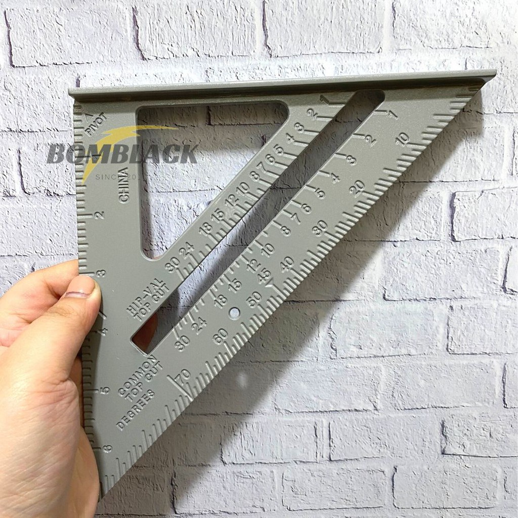 Penggaris Siku Sudut Segitiga 7 inch Alumunium Speed Square Ruler HD