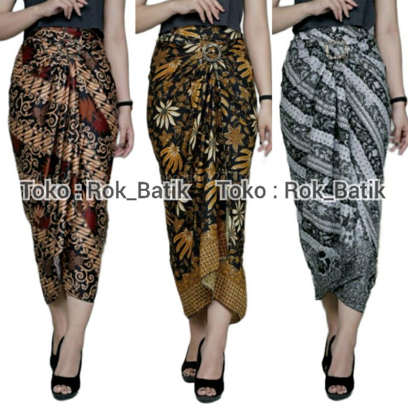 (50 Motif) Rok Lilit Batik Bawahan Kebaya Modern Rok Serut Batik Free Ring Kain Batik Floral Batik Couple Pasangan