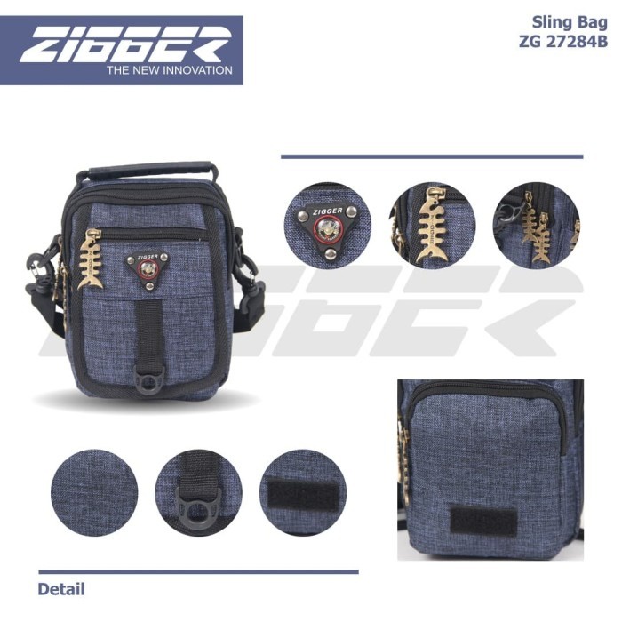 [KLIKTAS] Tas Slempang Pria 2 in 1 ZIGGER - ZG 27284B - Sling Bag Gaul