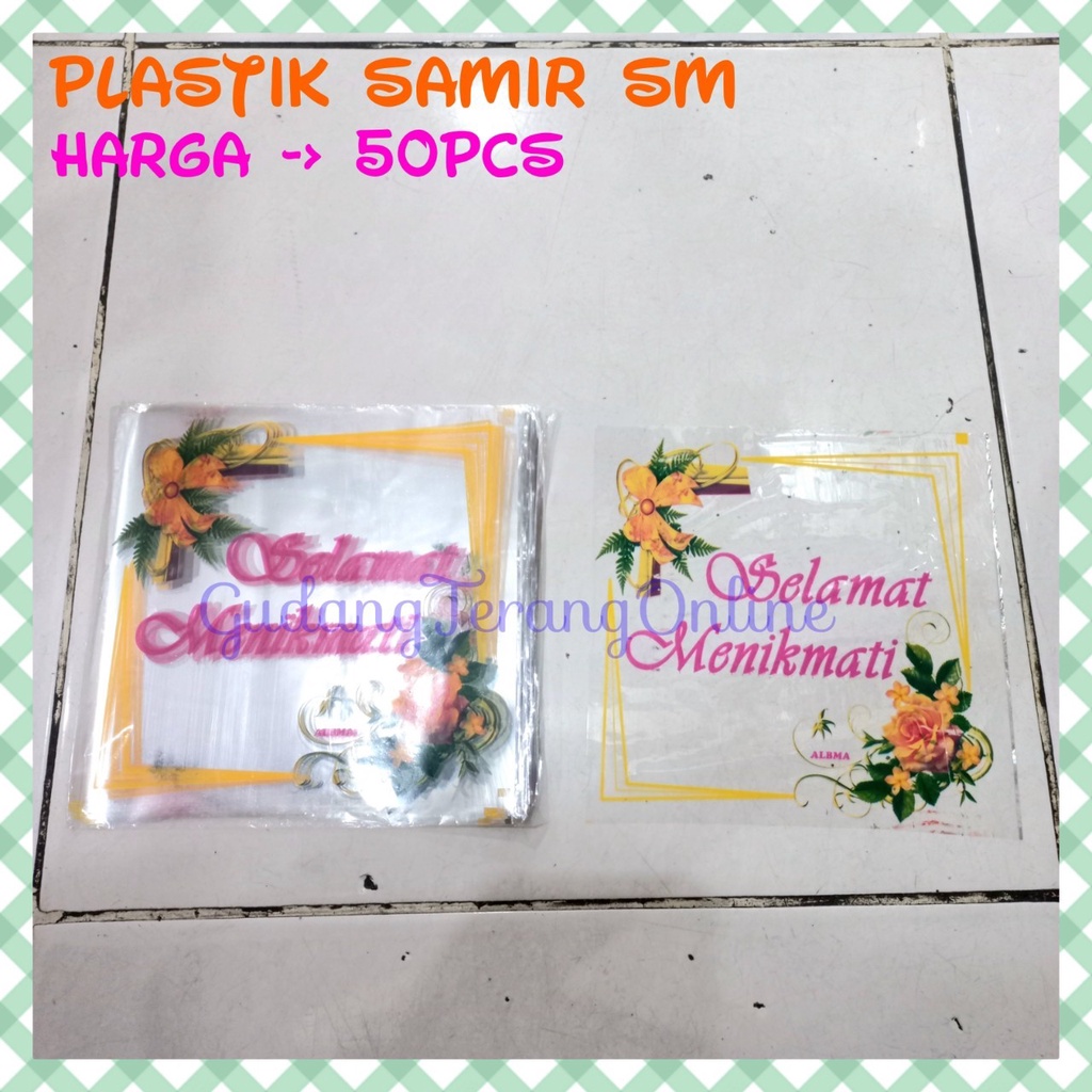 Plastik samir bening selamat menikmati 18x18 plastik samir kotak penutup nasi